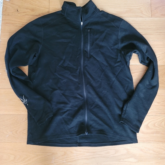 IBEX Men's Shak Jacket Black Wool Long Sleeve Zip Up - Picture 2 of 5